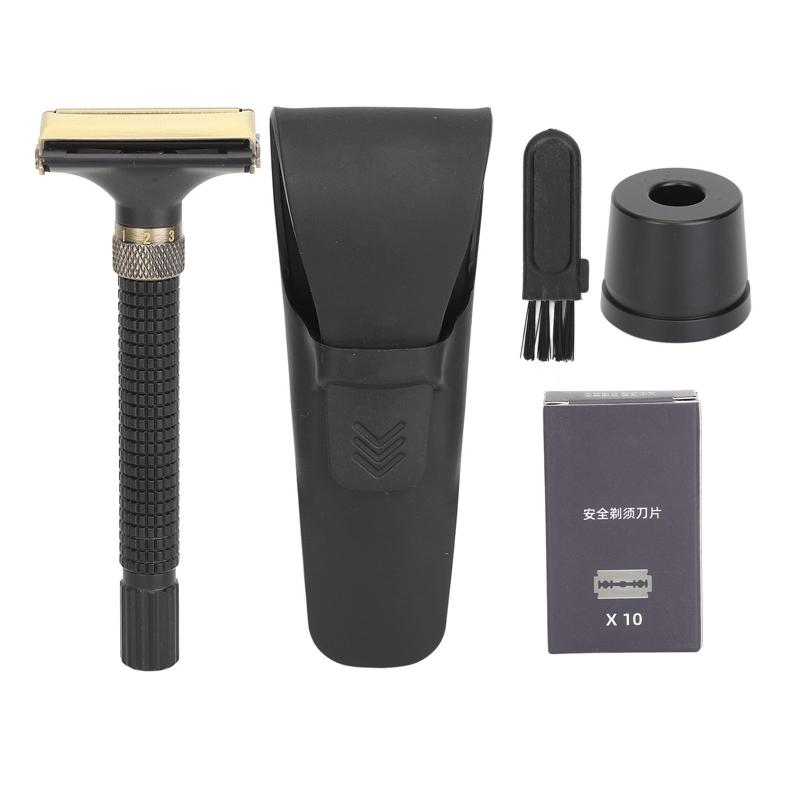 Vintage Alloy Barttrimmer-Set mit Ständer und 10