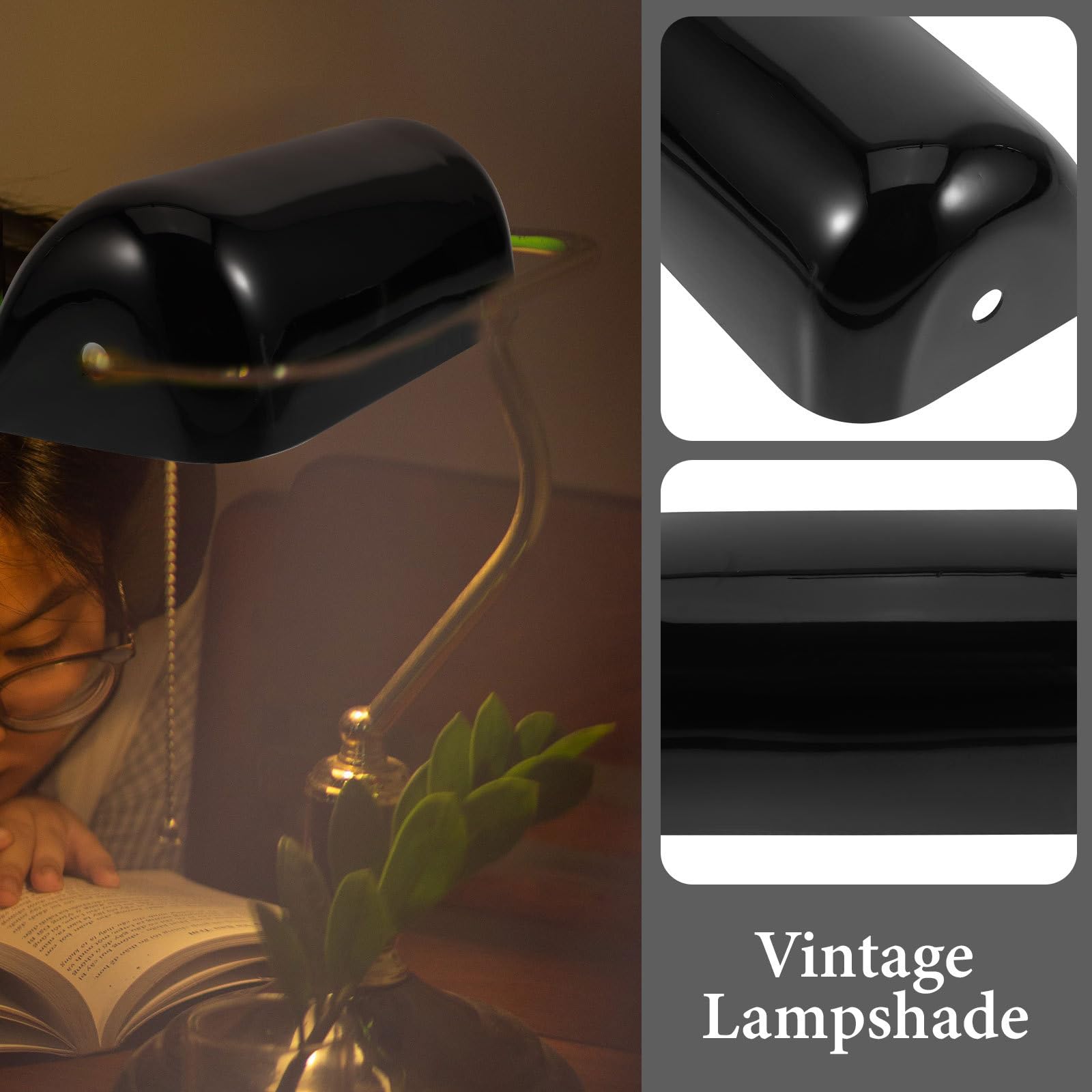 Paralume Banchiere in Vetro per Lampada da Tavolo Vintage Facile da Sostituire, Design Semplice e Delicato, Adatto per Negozi e Hotel