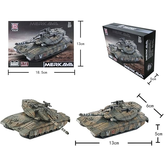 Foto 2 de 3 de YINcrinx Tanque Merkava Bloques de Construcción, Tanques Militares Juguetes de Construcción