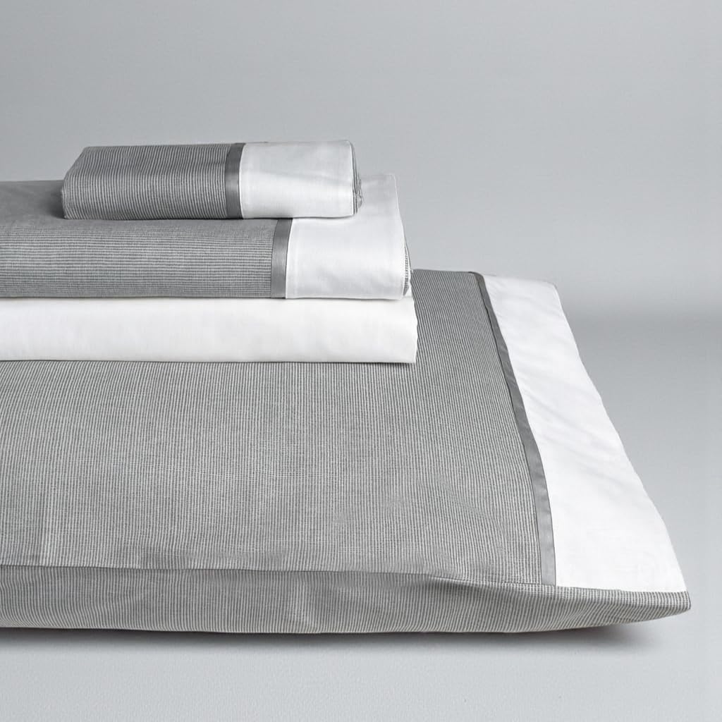 Parure de lit double 180x200 percale de coton drap housse plat