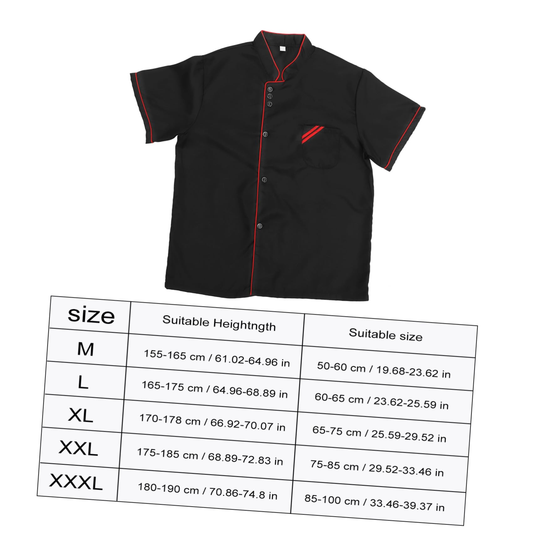 Ipetboom 3 Stück Unisex Kochjacke Kurzarm aus Atmungsaktivem Ölresistentem Material Locker Geschnittene Catering und Bäckereikleidung für Restaurant Hotel XXXL Schwarz