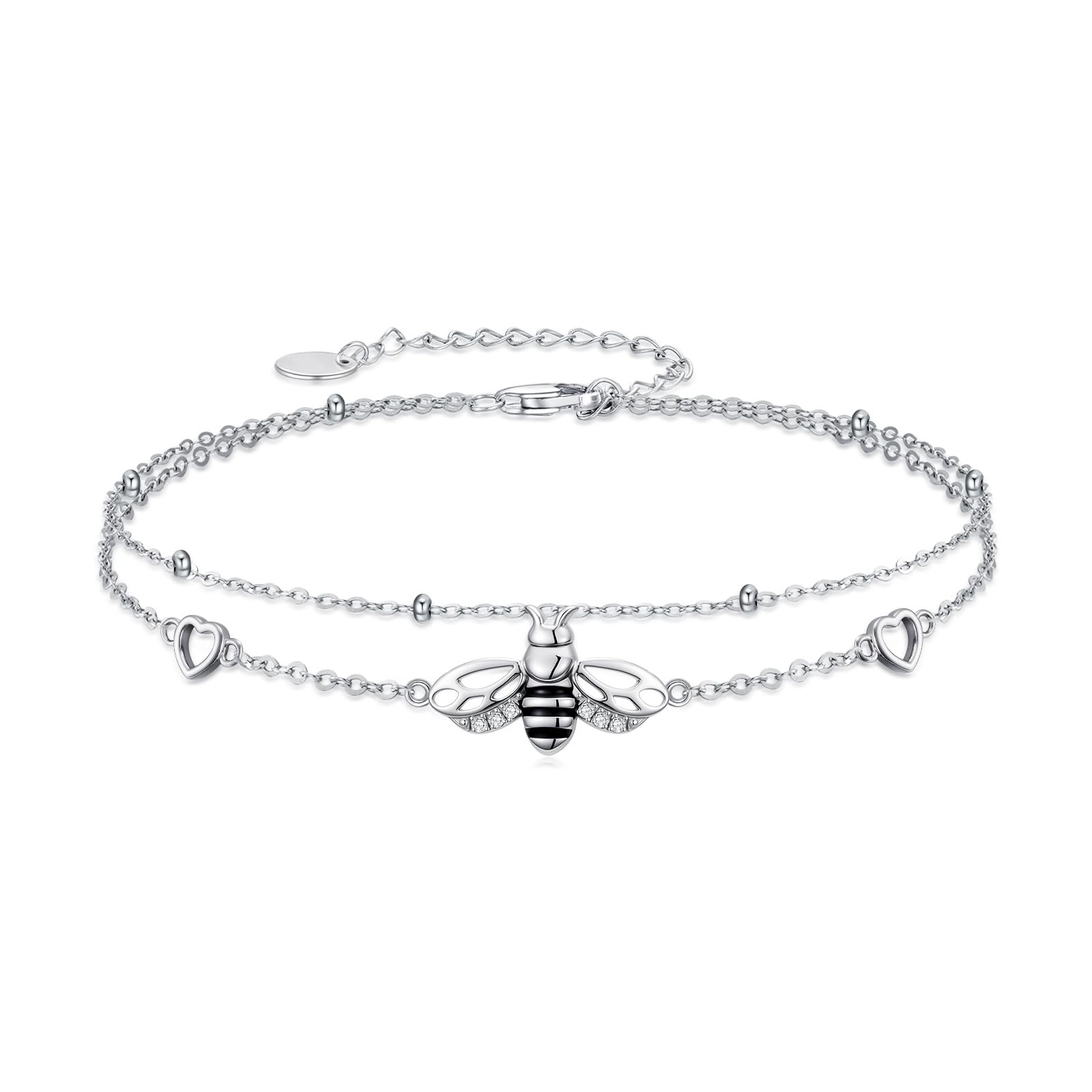 925 Sterling Silver Layered Ankle Bracelets for Women Jewelry Gifts