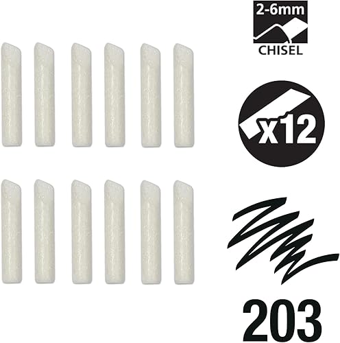 Miniatura 2 de FW - Puntas de rotulador de pintura mixta  12 puntas de repuesto para bolígrafo de 0.078 a 0.236 pulgadas (2 a 0.236 in), punta de cincel para
