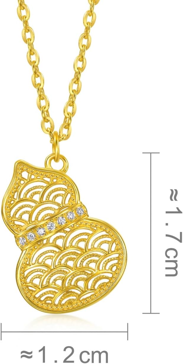 CHOW SANG SANG 999 24K Gold Cultural Blessings WULU Necklace for Women 47cm 95554N