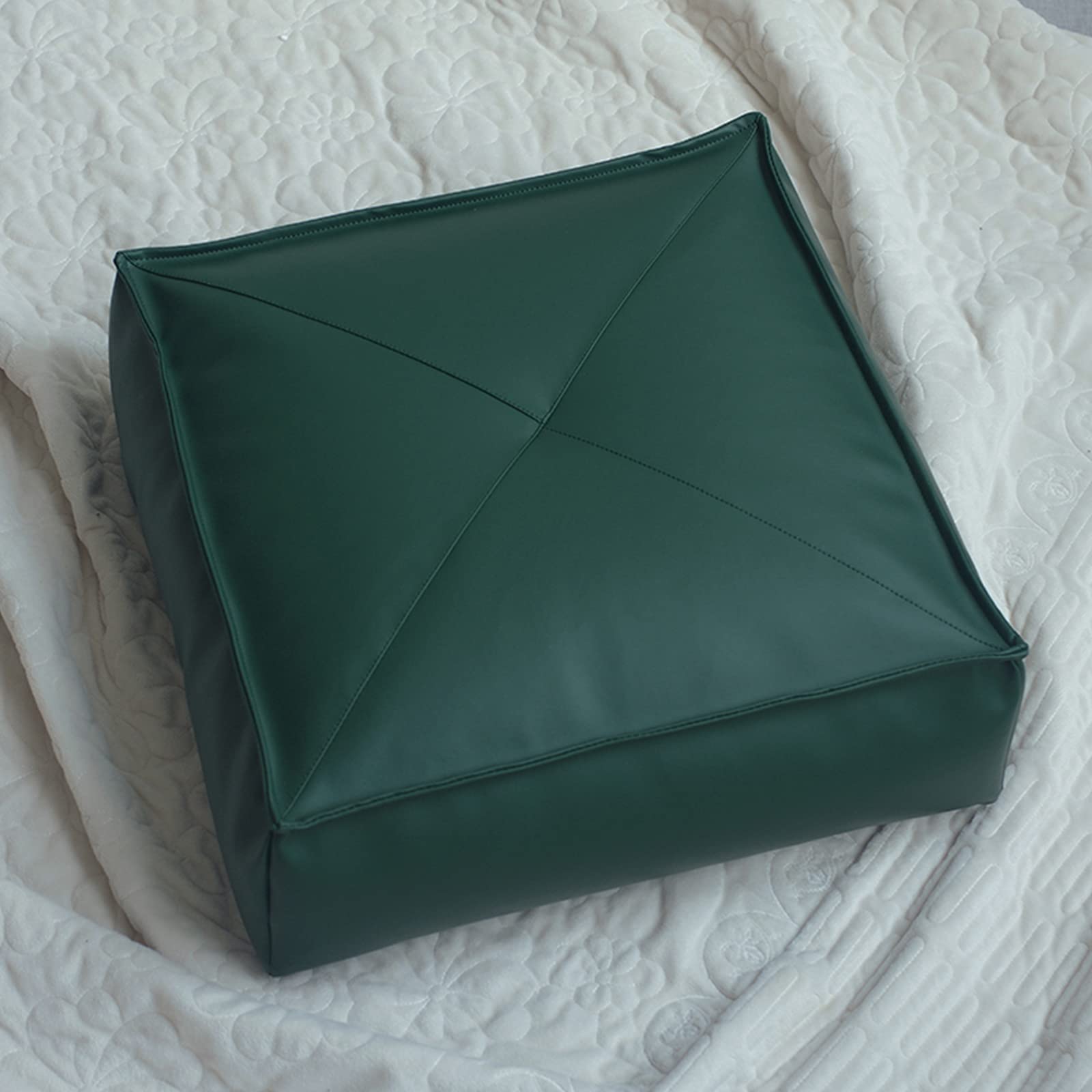 PU Leather Pouf, Home Decoration Square Poufs Footstools Floor Cushion Poufs Small Furniture for Living Room,Green,55x15cm-picture-26