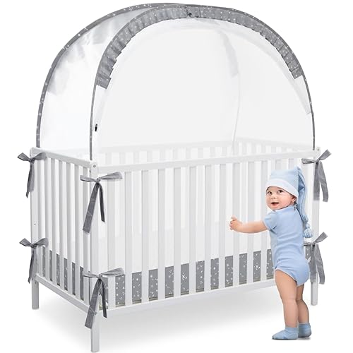 Tienda de campaña para cuna de bebé, cubierta de cuna desplegable para evitar que el bebé salga, cubierta suave para toldo de cuna con construcción