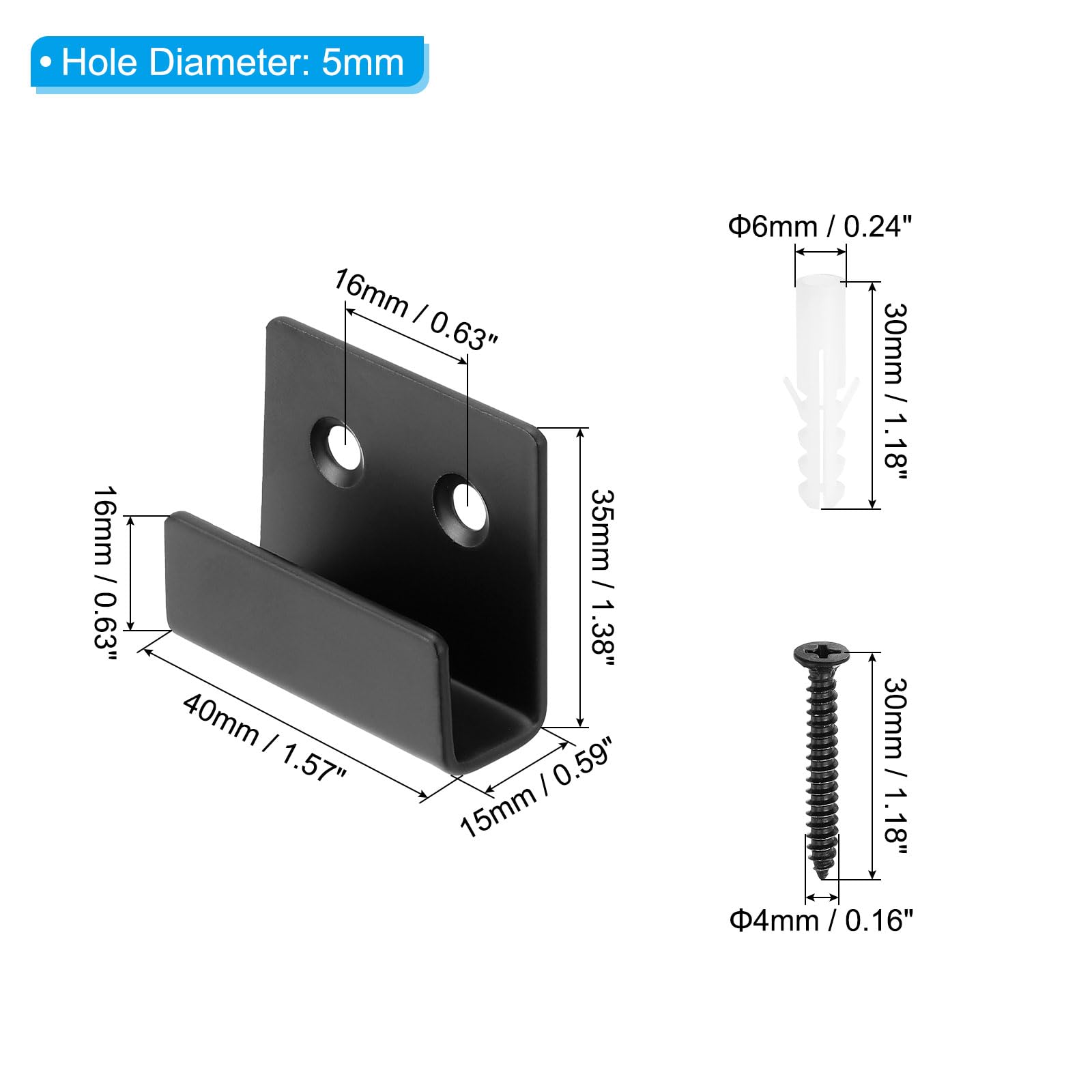 PATIKIL Tile Hanger Bracket 1.38x0.63x0.4 - Image 2