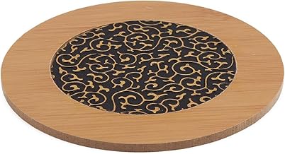 قاعدة حرارية دائرية من الخيزران الطبيعي لطاولة المطبخ المنزلية، لحماية الطاولة من حرارة الأواني والمقالي وأوعية الطعام الساخنة، حامل أكواب قهوة وشاي، 4 قطع