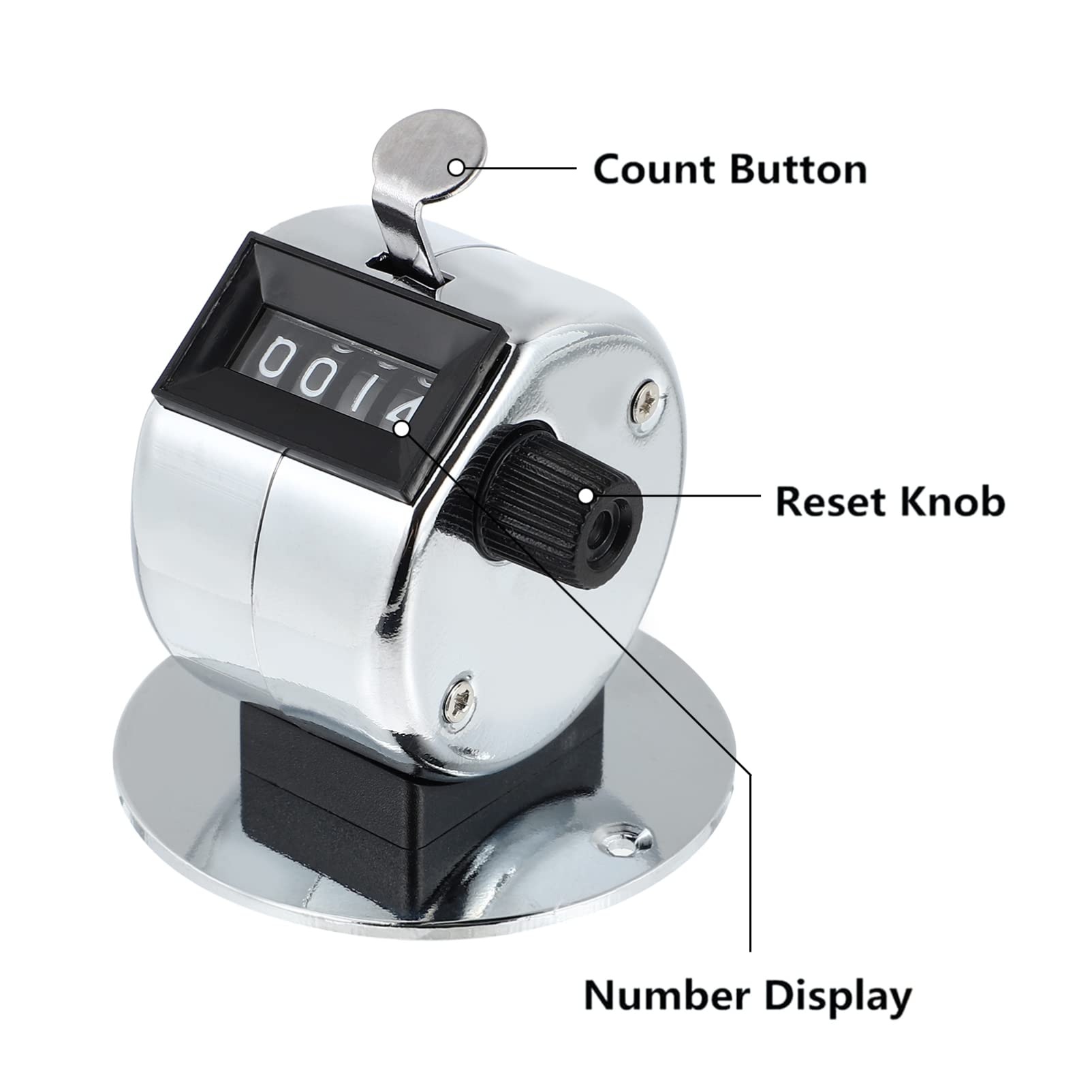 Veemoon Metal Handheld Tally Counter 2 Pack Mechanical Counters for Students No Battery Required 4- Display for School Lab
