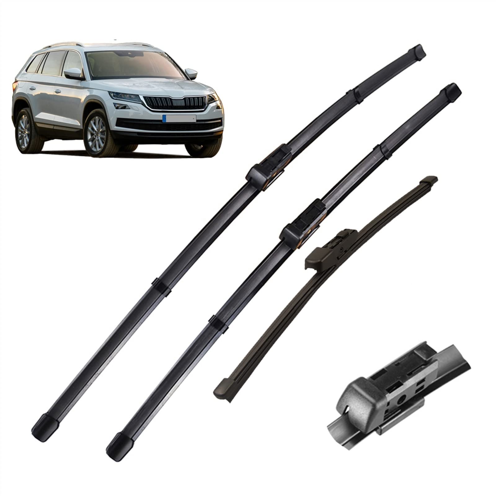 Juego De Escobillas Limpiaparabrisas Delanteras Y Traseras LHD De 24 "21" 13 ", Cepillos De Lluvia Para Ventana De Parabrisas Para Skoda Para Kodiaq 2016-2020 Parabrisas