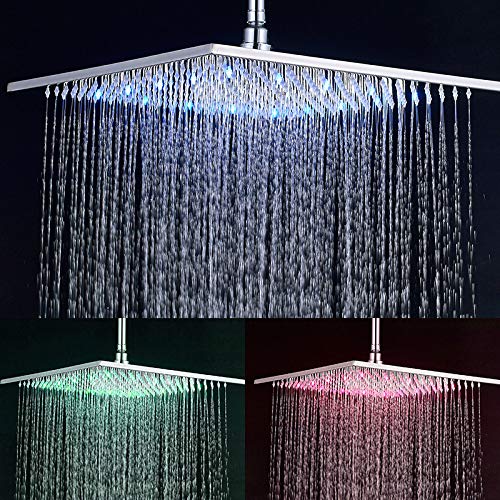 Robinet de douche effet pluie LED avec mitigeur LCD ensemble complet 8 pouces - 5