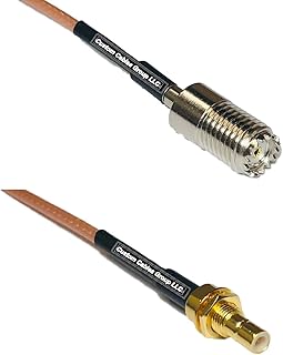 3 feet RG316 Mini UHF Female to SMB Male Bulkhead RF Pigtail Coaxial Cable