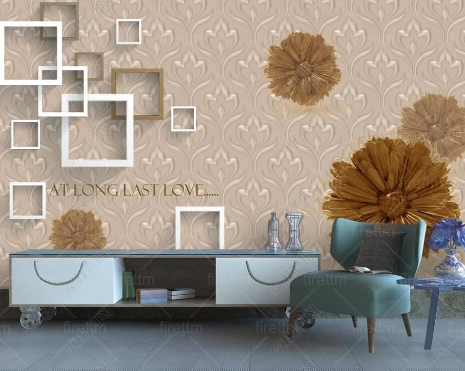 Papier peint intissé lavable de 350x256cm avec motifs floraux haute définition