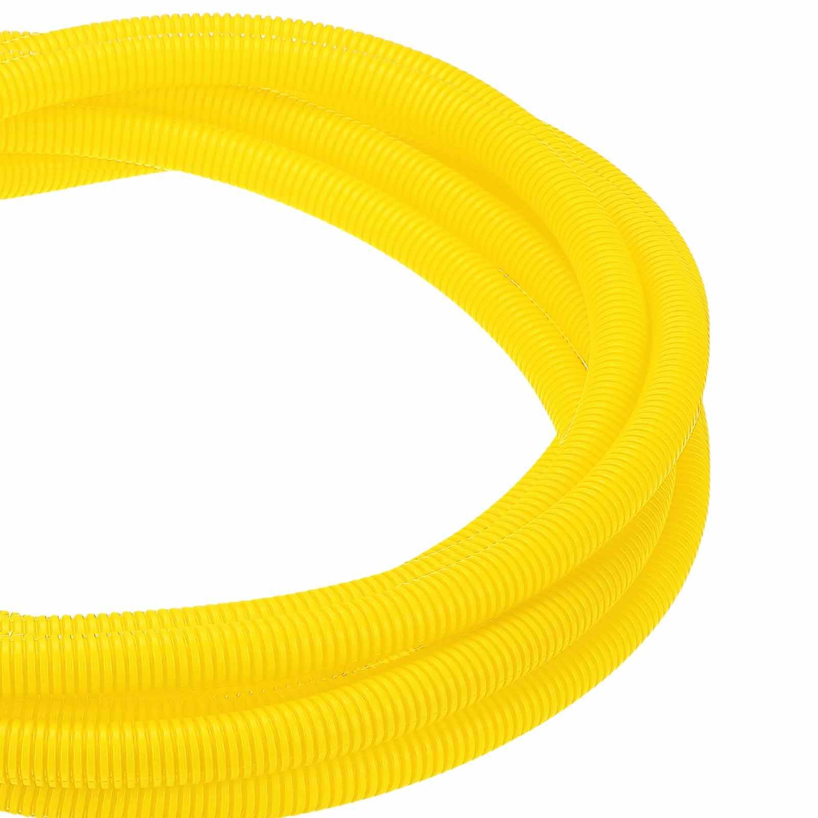 DMiotech 100ft Wire Loom Split Tubing 5/8 Inch, Cord Protectors from Pet Flexible Conduit Cable Management for Office Home Garden, Yellow โ image 1