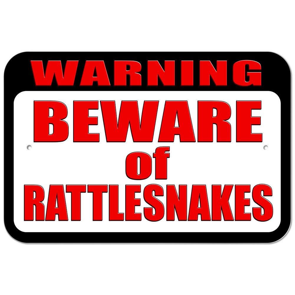 Kwqdozf As Pic Tin Sign Warning Beware Of Rattlesnakes Metal Signs Funny 8X12 Inch