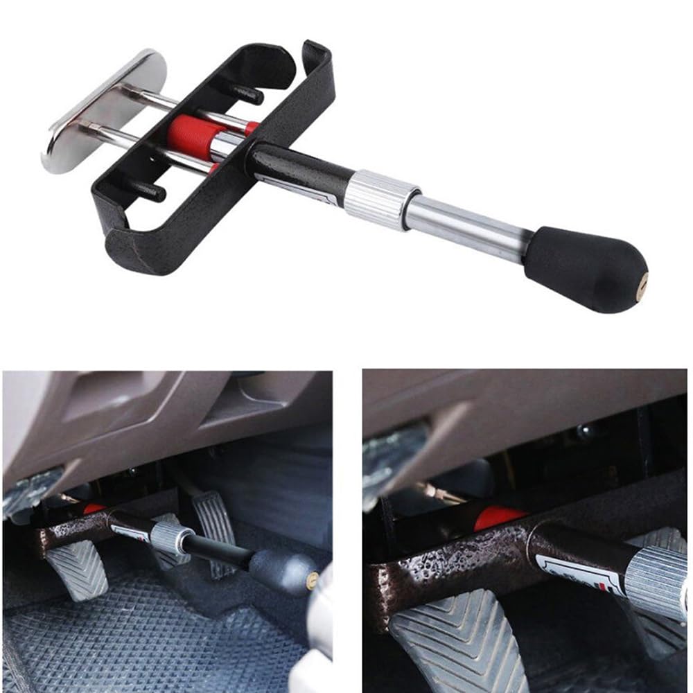 Bloqueo antirrobo para coche, Pedal retráctil, bloqueo de embrague, bloqueo de Pedal de freno de alta resistencia con 3 llaves para coche, camión, SUV y furgoneta