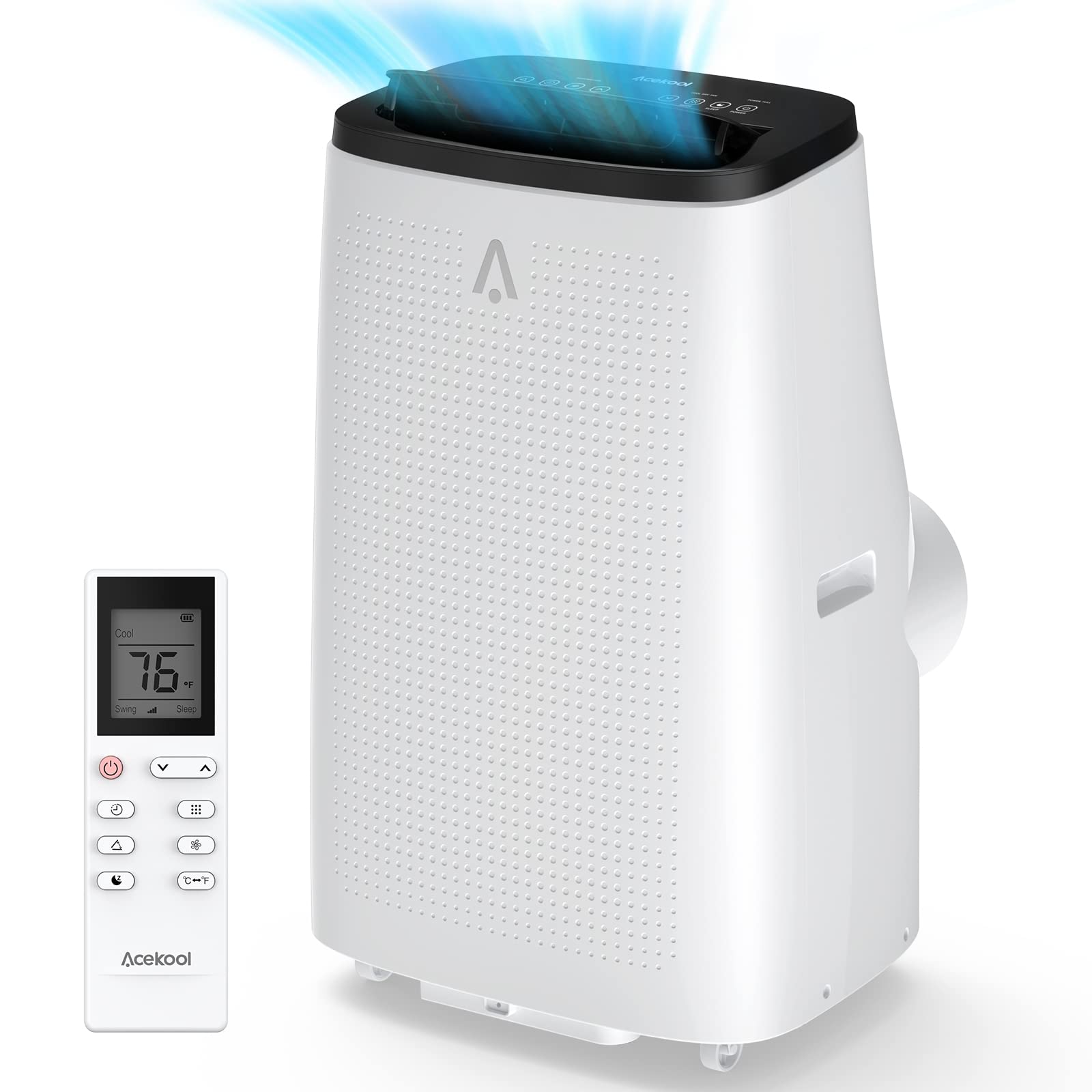 garvee 15000 btu portable air conditioner, 3-in-1 indoor ac unit with cooling, dehumidifier, fan, 24-hour timer, remote control & full window installation kit - cools rooms up to 850 sq. ft, 115v