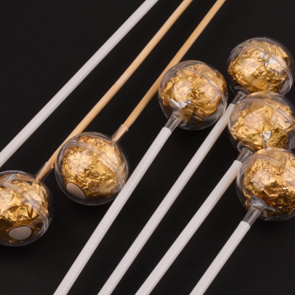 100pcs Plastic Chocolate Wrapper Cups for Decorating Confectionery Products, Practical Hollow Candy Wrapper Balls, Decorative and Elegant Candy Holders for Party and DIY Crafts