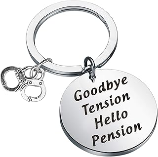 Police Officer Retirement Gift Retired Police Officer Gift Goodbye Tension Hello Pension Keychain Retiring Cop Gift