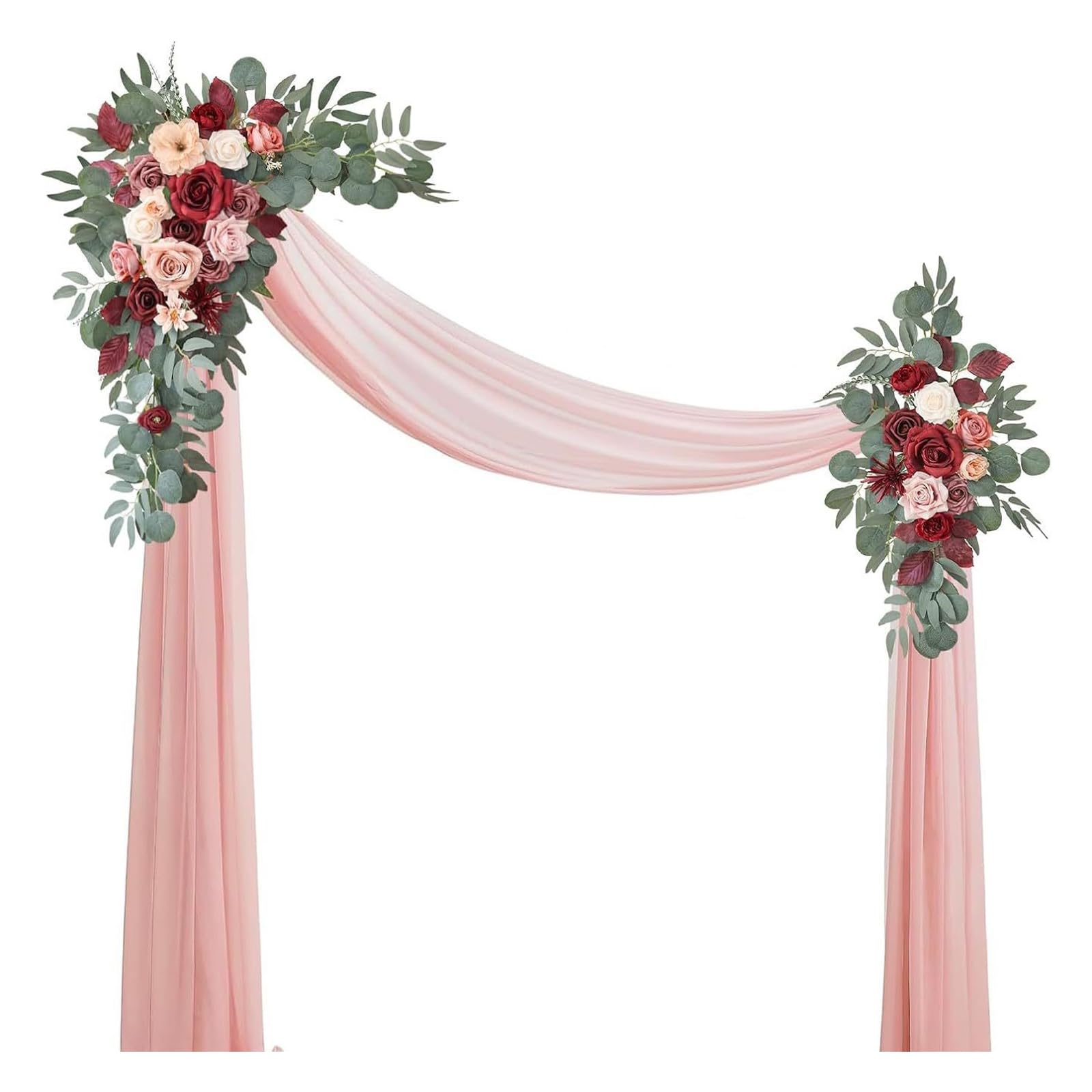 Msioytog Artificial Rose Arrangements Veil for Wedding Welcome Board or Ceremony Archway Ornament Artificial Rose Archway Decoration