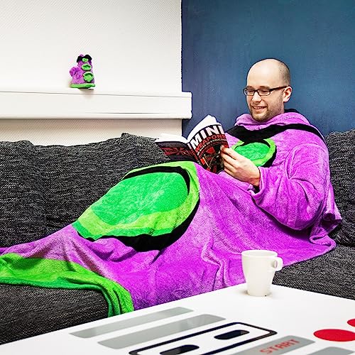 getDigital Purple Tentacle Wearable Throw Blanket with Sleeves, Cozy Fleece Blanket for Adults - Image 4