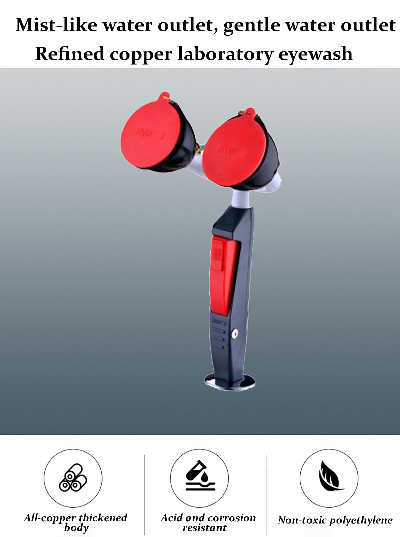 Augenspülstation, Notfall-Augenwaschmaschine mit Abdeckung, Hand-Desktop-Spray für Labor, Industrie, 500 ml