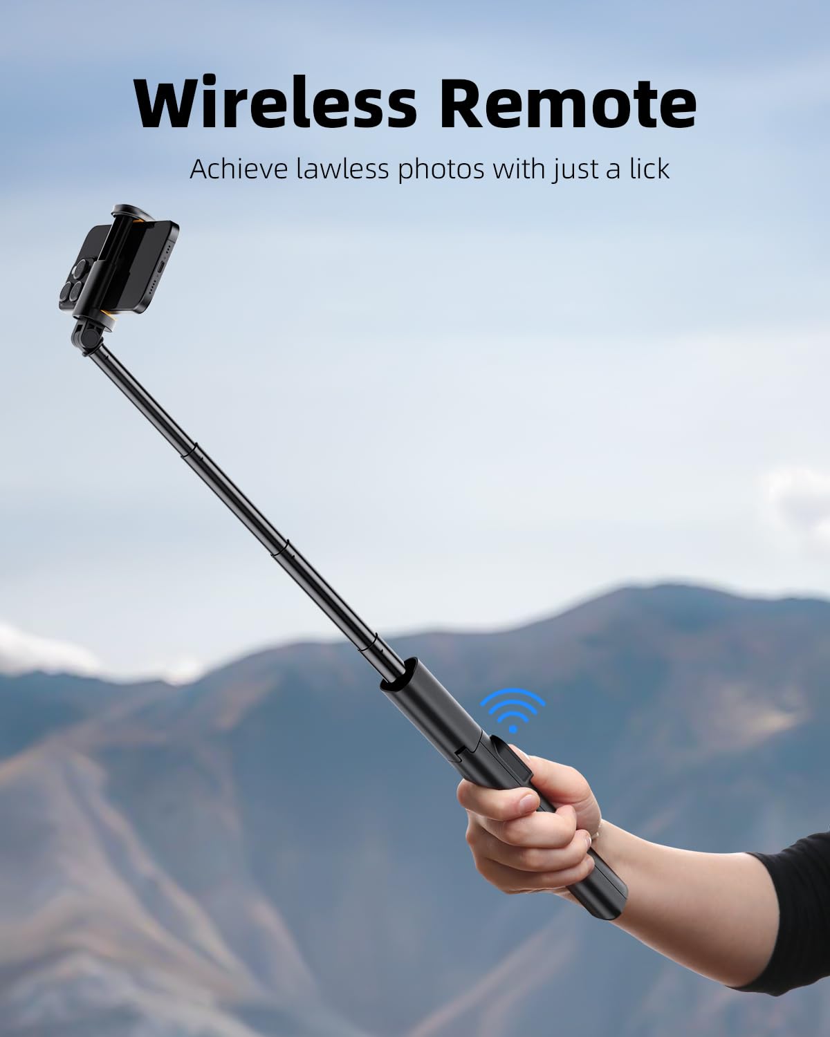 TODI Trípode para selfie, trípode ligero de 59 pulgadas con control remoto inalámbrico, palo selfie extensible para iPhone, todo en 1, compatible con iPhone/Android