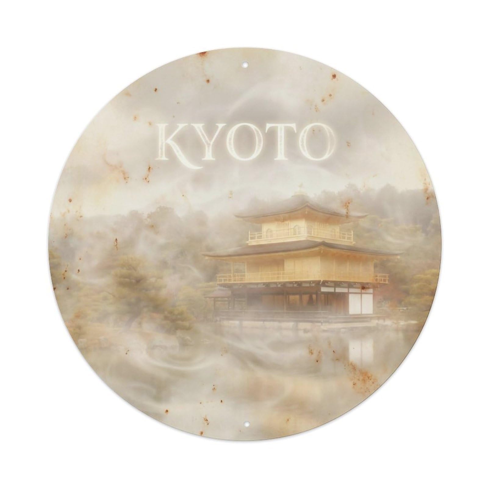 Vintage Travel Kyoto Japan Ethereal Vintage Metal Tin Sign Plaque Wall Decor for Cafe, Club Bar, Office, Garden Metal Poster 8x8Inch