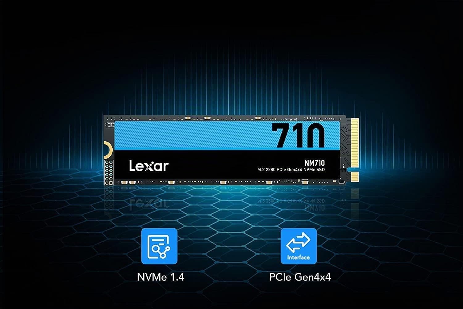 Ssd M.2 Lexar 1tb Nm710 Pcie Gen4x4 Nvme (lnm710x001T-Rnnng)