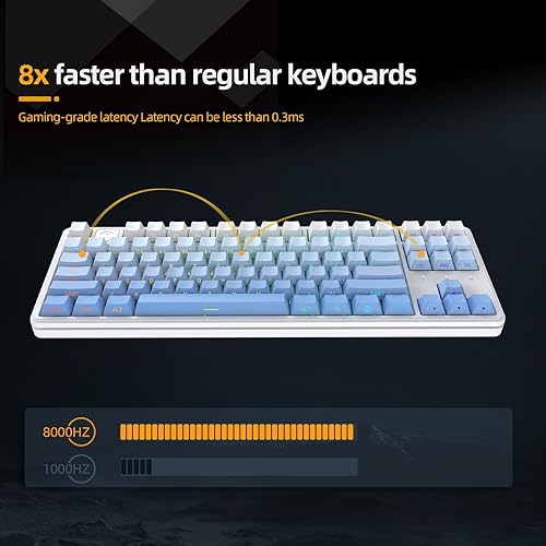 Miniatura 8 de NA87PRO - Teclado magnético con cable de 87 teclas, RGB, teclado para juegos de disparo rápido intercambiable en caliente para WinMacGamer-Blanco