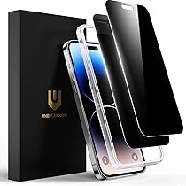UNBREAKcable Pellicola Protettiva Privacy per iPhone 14 Pro 6,1 Pollici, Anti-Spy Vetro Temperato Film, Vero Anti Spia a 28°, Durezza 9H, Cornice di Installazione Facile – Pacco da 2