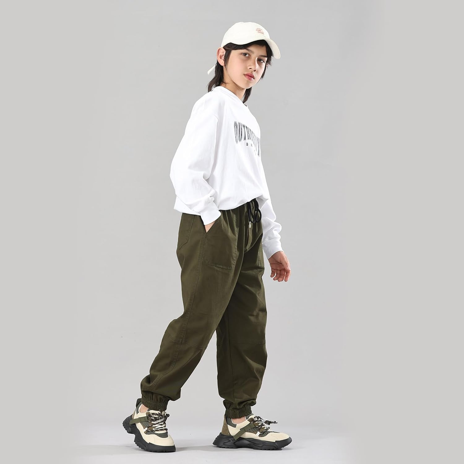 MINI PANDA Boys Stretch Pull On Jogger Pants,Twill Chino Pants for Kids - Image 4