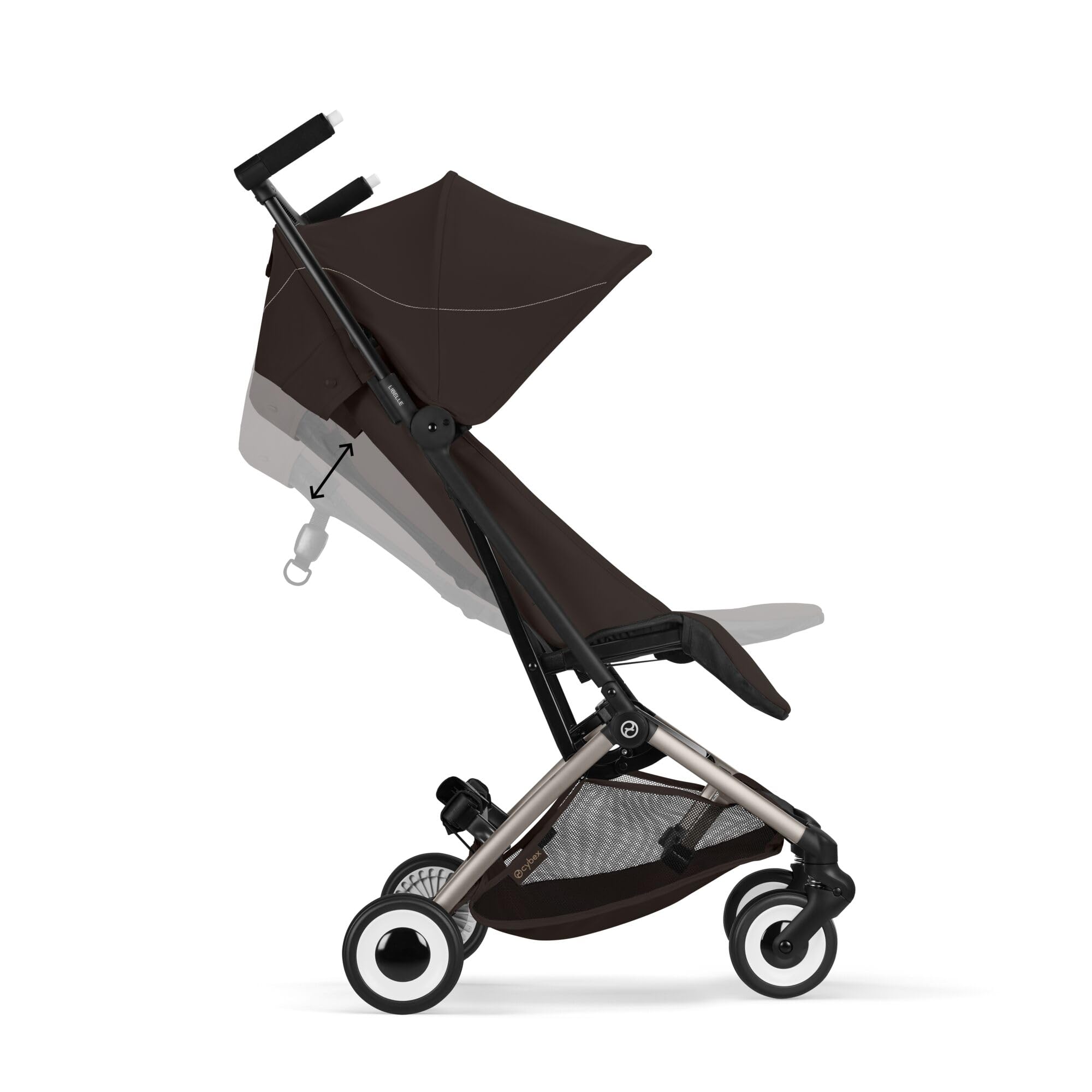 CYBEX Gold Wózek dziecięcy LIBELLE w rozmiarze pasującym do bagażu podręcznego, Od ok. 6 miesięcy do ok. 4 lat (maks. 22 kg), Ultralekki (tylko 6 kg), Jednoręczny system pasów, Chocolate Brown