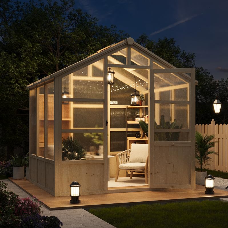 Amazon.com : Wooden Greenhouse for Outdoors, 8x6FT Greenhouse with