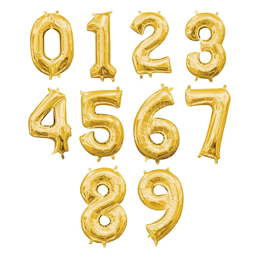 Palloncino in foil Numero 2, 86 cm, oro Palloncini