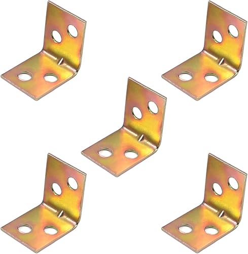 Aicosineg 50 soportes de esquina de metal de 0.87 x 0.67 pulgadas, soportes de ángulo interno de 90 grados, soportes en forma de L, con tornillos