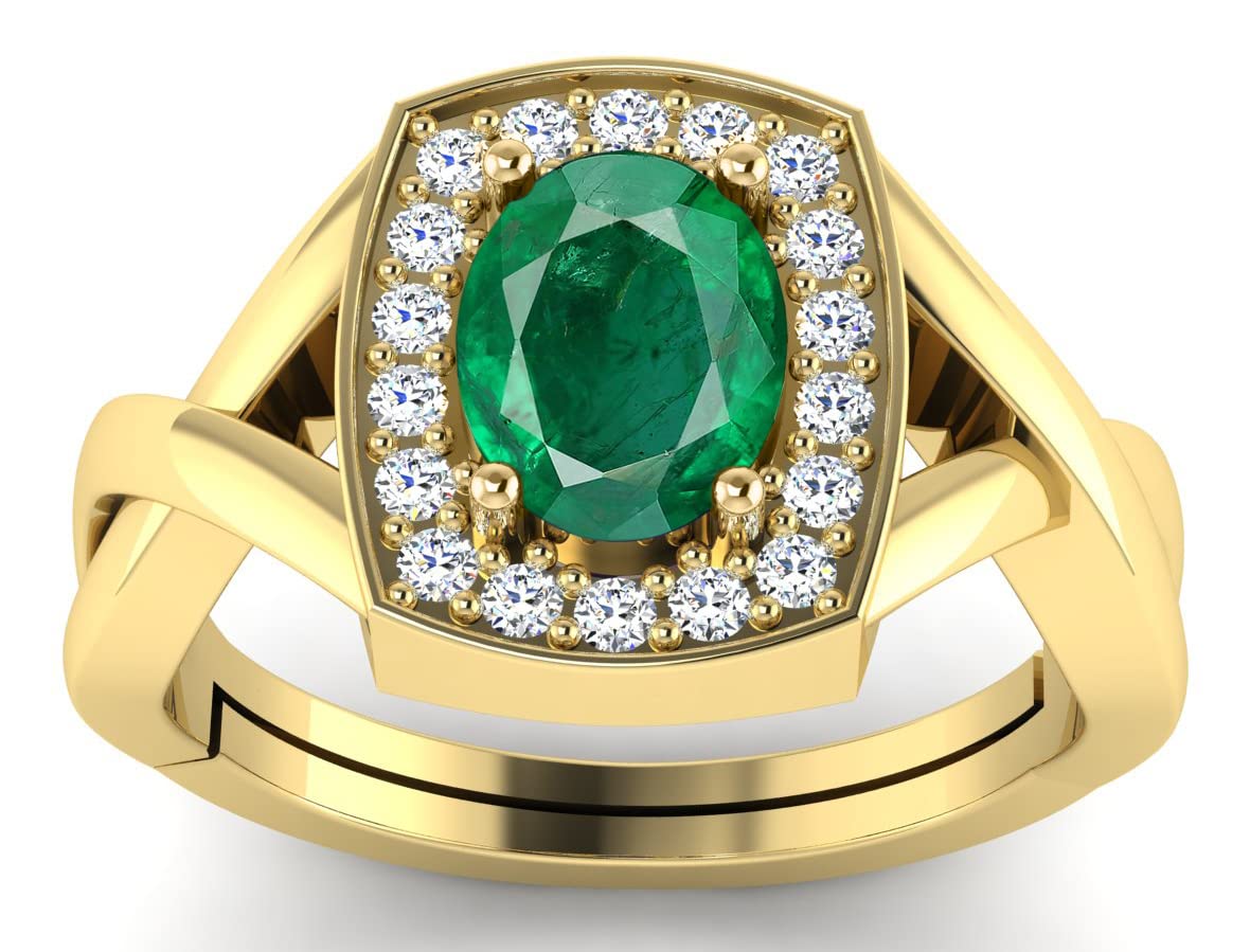 LMDLACHAMA 6.25 Ratti /5.50 Carat Natural Emerald Gemstone Gold Plated Adjustable Ring For Men And Womens (B0B3TXFJB5) Amazon Price History, Amazon Price Tracker