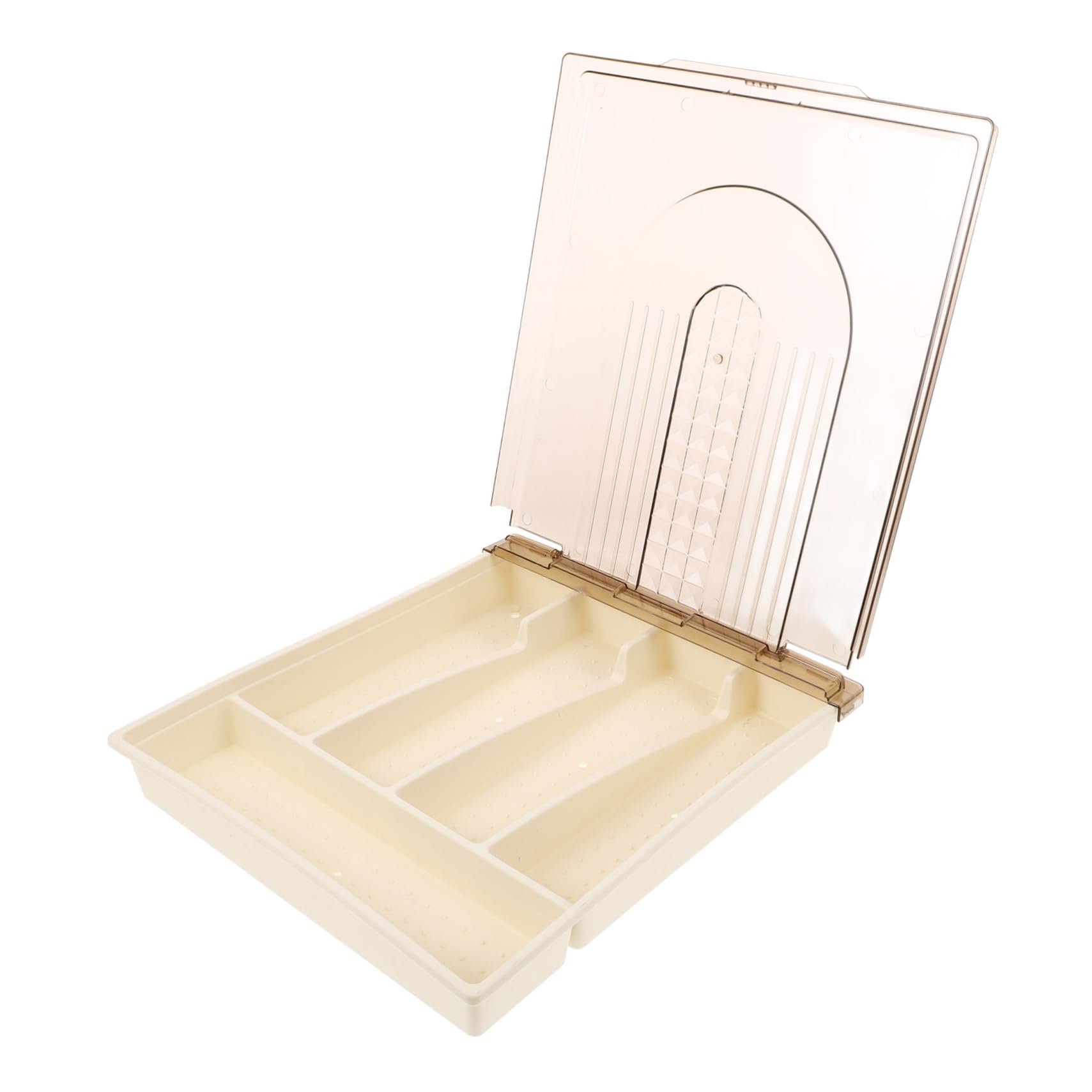 Caja Organizadora para Cubiertos con Tapa, Pp Pet, Diseño de Rejilla