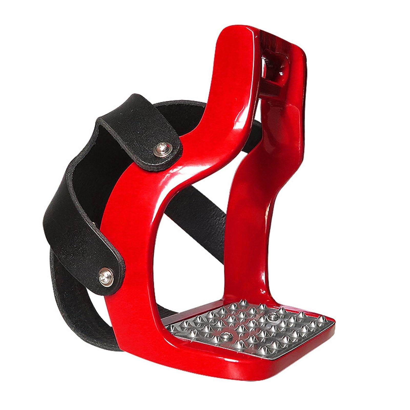 1 Paio Di Staffe Sicurezza for Equitazione In Alluminio Pressofuso | Sella Da Equitazione Con Pedale Di Copertura In Rete Pedale Da Sella For Cavallo Antiscivolo(Red)