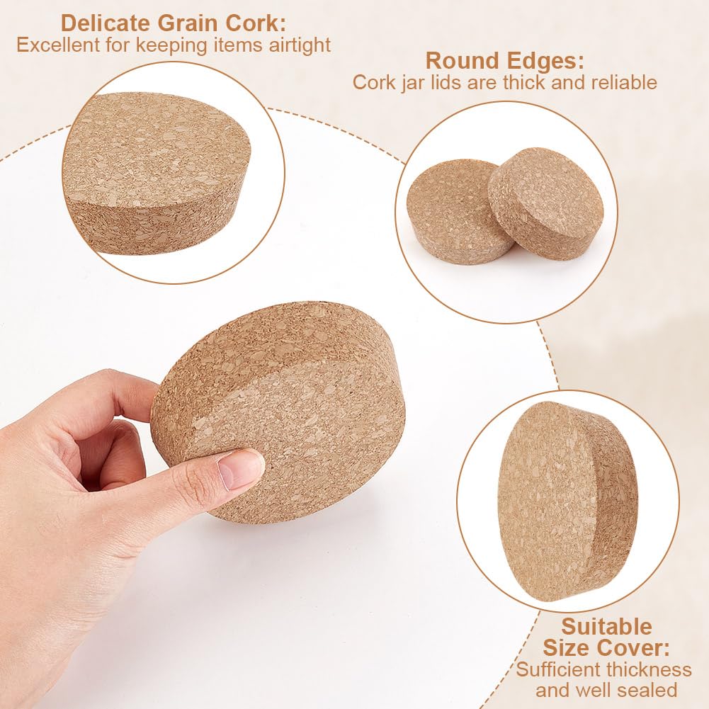 AHANDMAKER 6 tapones de corcho cónicos para botellas, tapones de corcho de madera de 3.3 x 3.7 x 0.98 pulgadas, tapones de corcho cónicos grandes para botellas de vino, botellas de cerveza, tarros de