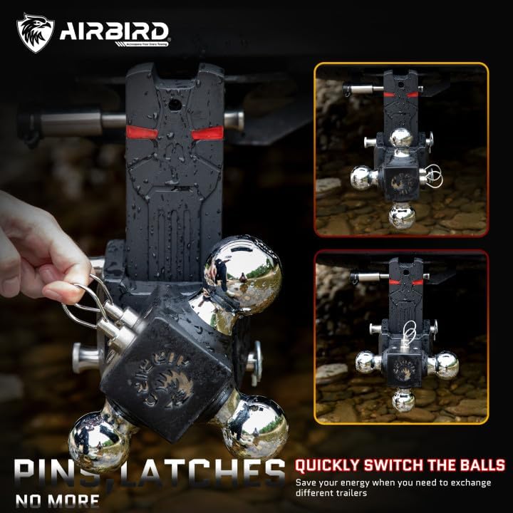 Airbird 調節可能なトレーラーヒッチボールマウント 2インチと2 Airbird 調節可能なトレーラーヒッチボールマウント 2インチと2