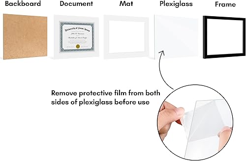 Vista 507 de Americanflat Portarretratos de 8 x 12 pulgadas con plexiglás pulido, juego de 2 portarretratos de 6 x 8 pulgadas con paspartú o para fotos de 8 x 12