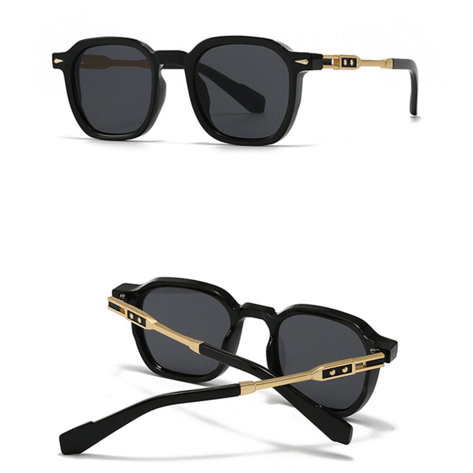 Gafas de sol para mujer y hombre, estilo retro, con degradado y remaches UV400.