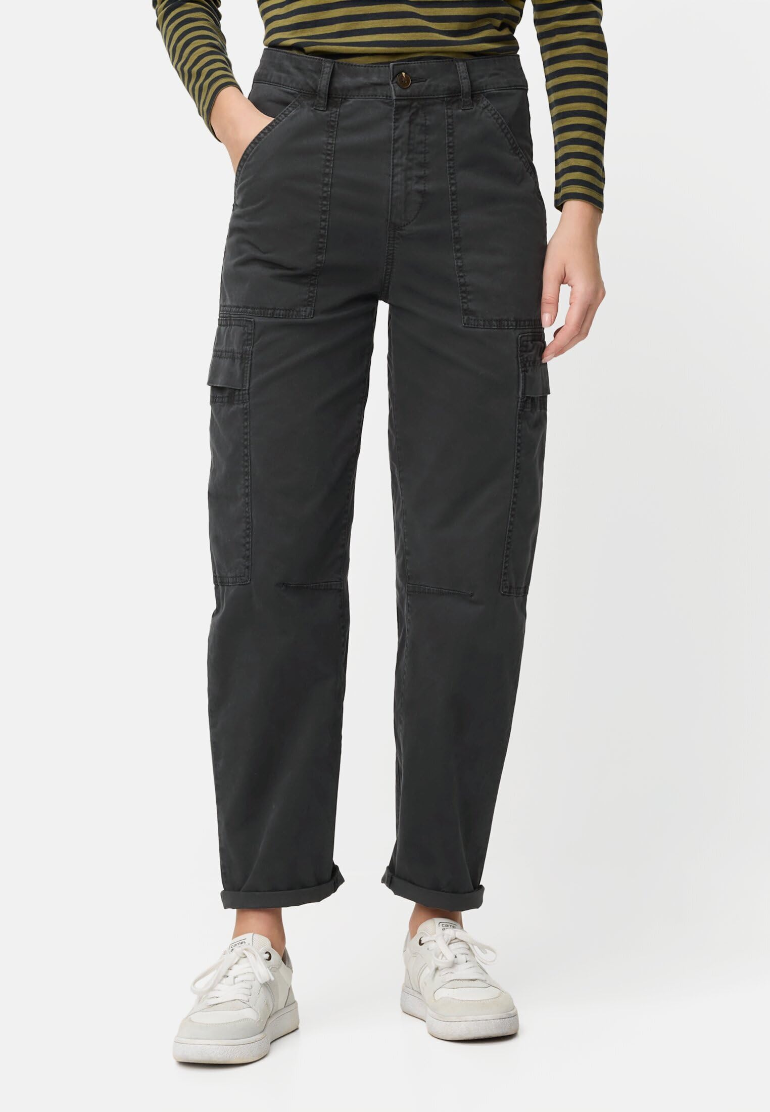 camel active Damen Cargo Hose aus Baumwollmix