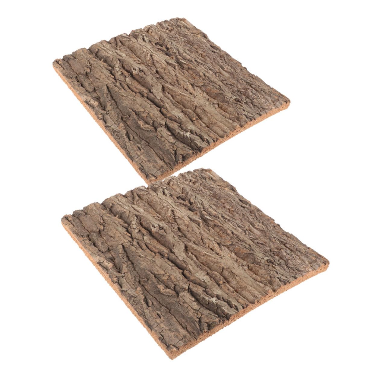 Lot de 2 Panneaux en Écorce de Liège Naturel pour Terrarium et Aquarium, Décor Mural Vert Unique, Installation Facile et Usage Polyvalent pour Poissons et Reptiles