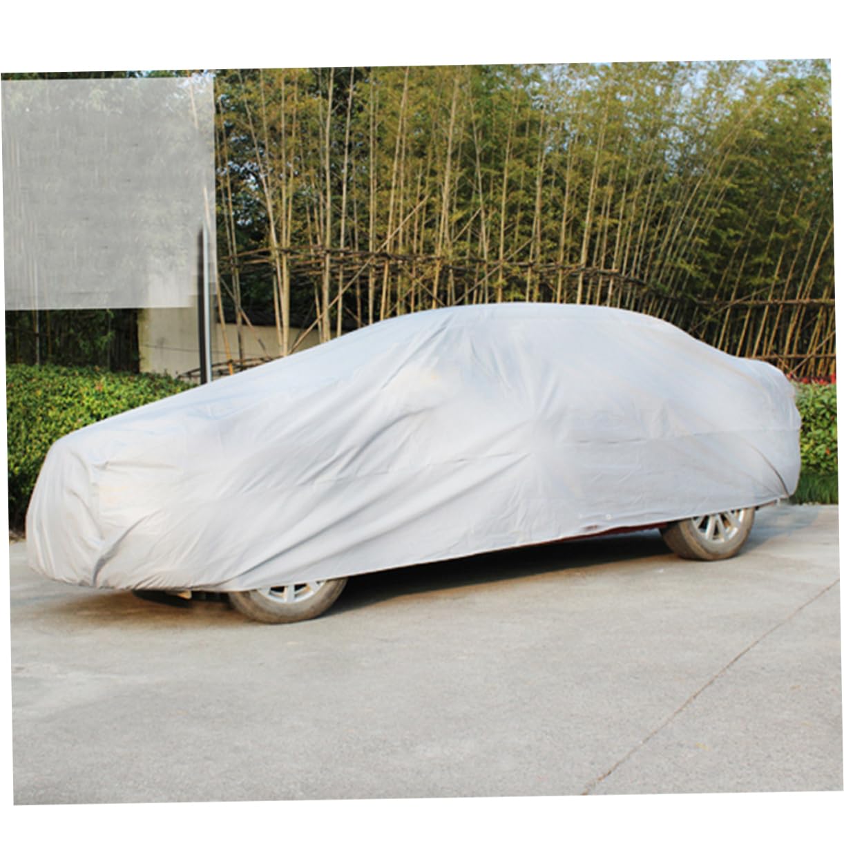 CHILDWEET Car Cover for Summer Sunscreen Universal Fit Sturdy Easy-on Off Silver Size m — view 5