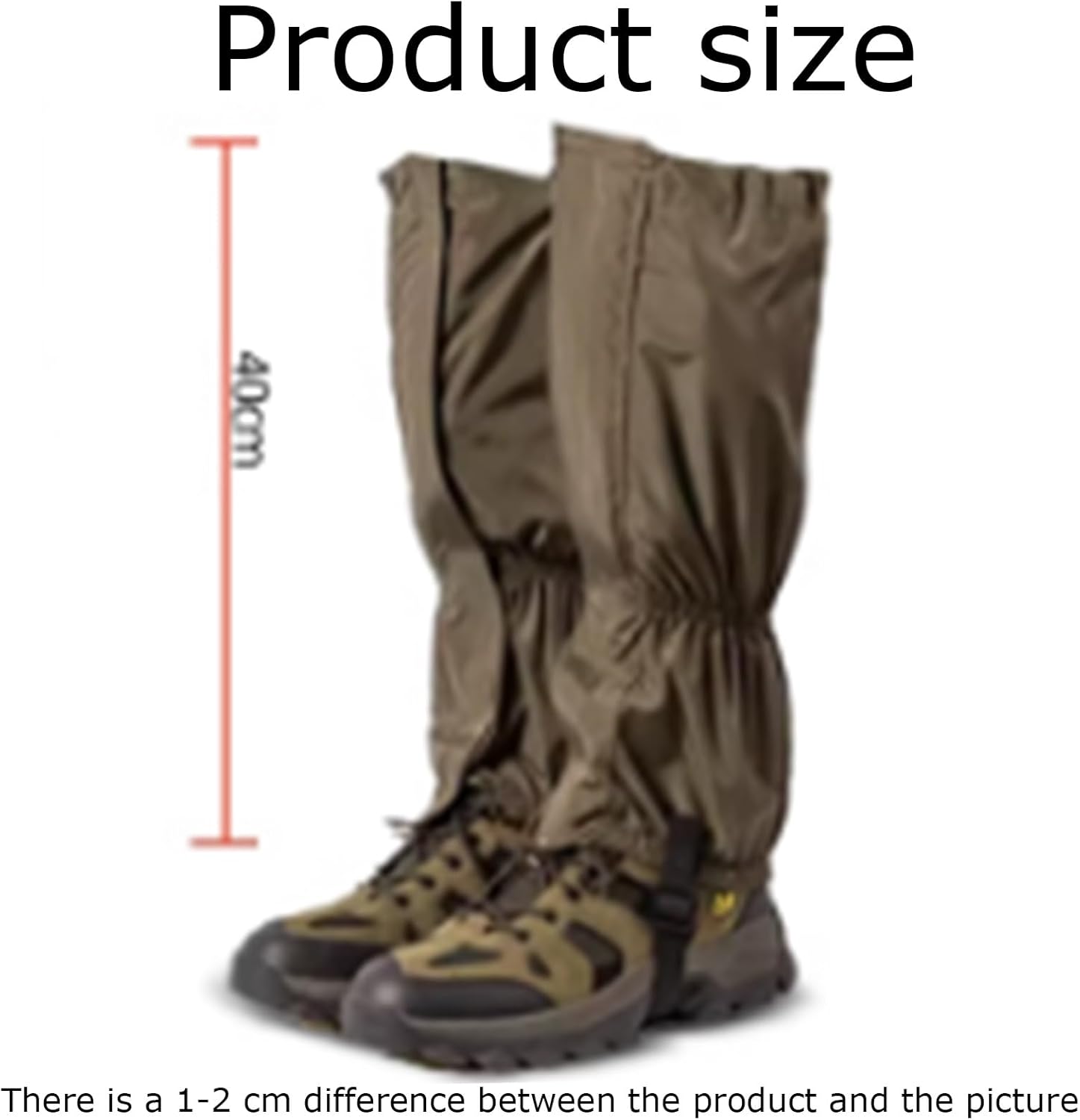 Hiking Gaiters，Breathable Leg Gaiters, Adjustable Lightweight Shoes Gaiters for Hunting Mountaineering Snowboarding Fishing(Yellow)