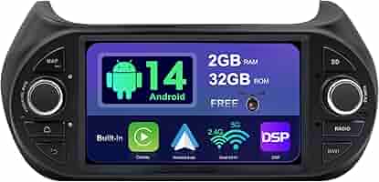 Autoradio Android 14 Per Fiat Fiorino/Qubo/Citroen Nemo/Peugeot Bipper - 2Din Con 2GB/32GB, 4G WiFi, DAB, Bluetooth 5.0, CarPlay E Android Auto - Foto 3