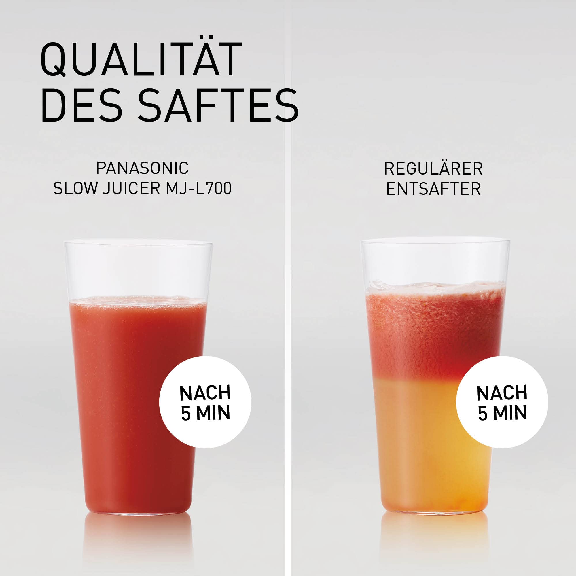 Panasonic Slow Juicer MJ-L700KXE, elektrische Fruchtpresse, 75-mm Öffnung, Schwarz
