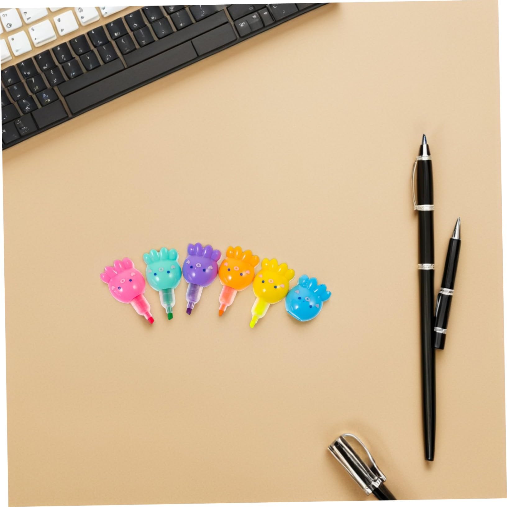 Uonlytech 2 Set Evidenziatori Fluorescenti Polpo Impilabili Penne Colorate Mini per Studenti e Progetti Creativi Scrittura Materiale Cancelleria per Pittura DIY
